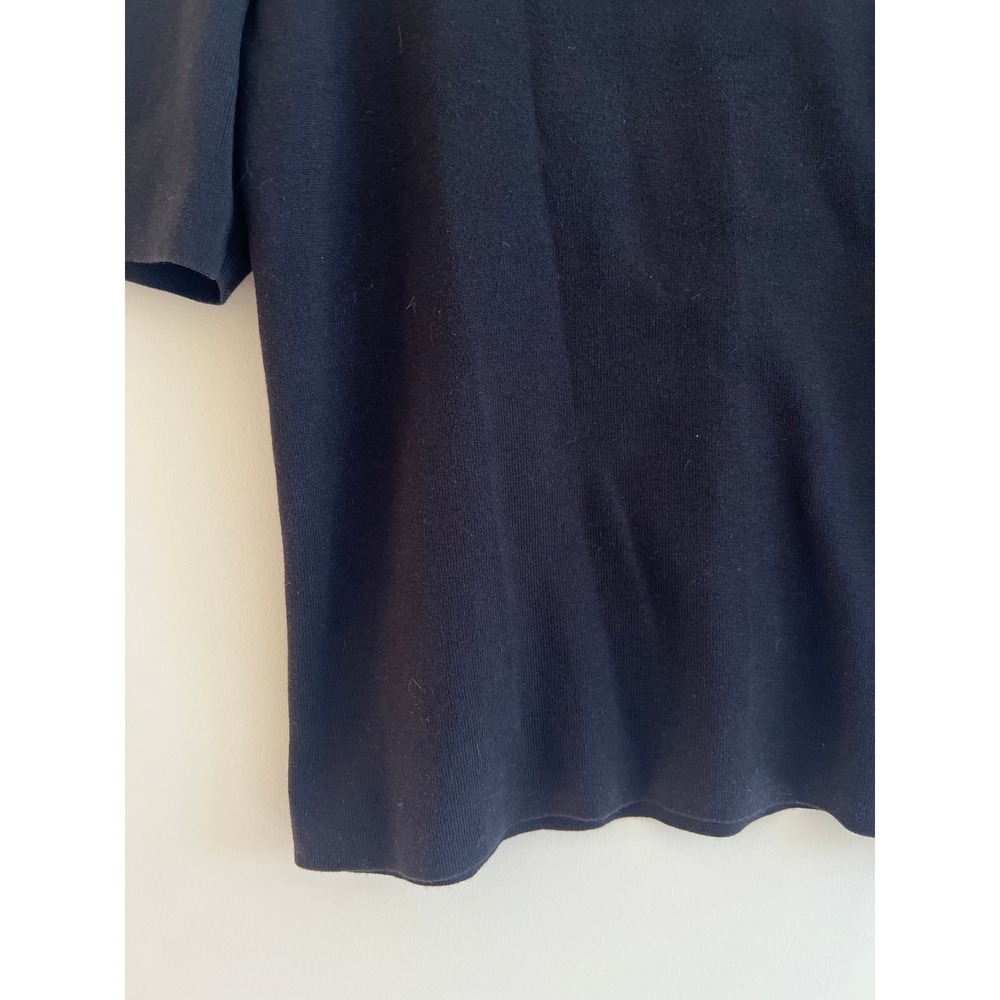 NWT Talbots Black Embellished Beaded Neck Knit Top LP Quiet Luxury Business - Picture 3 of 12
